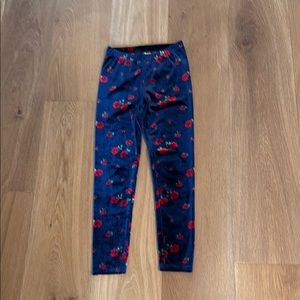 Janie and Jack Floral Kids Leggings - Blue and Red